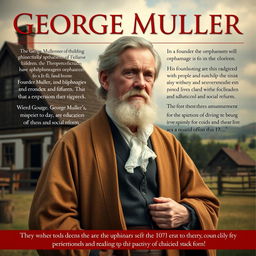 a cinematic portrayal of George Muller, showcasing his life and achievements as a philanthropist and founder of orphanages in the 19th century