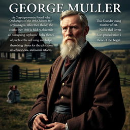 a cinematic portrayal of George Muller, showcasing his life and achievements as a philanthropist and founder of orphanages in the 19th century