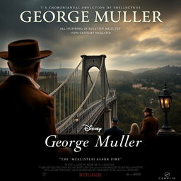 a photo-realistic film poster of a movie about George Muller, capturing an inspiring and dramatic portrayal of his life and achievements