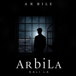 Book cover design for *Arbila*, featuring a dark background with a blend of black, gray, and deep blue colors to convey loneliness and alienation