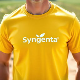 A high-quality, classic-style t-shirt prominently featuring the Syngenta logo on the chest