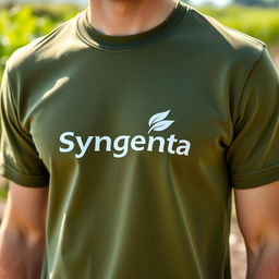 A high-quality, classic-style t-shirt prominently featuring the Syngenta logo on the chest