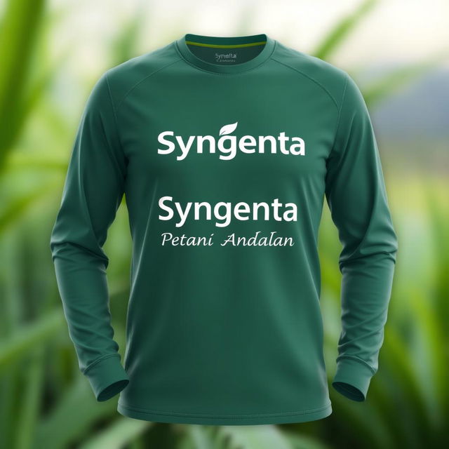 A long sleeve shirt featuring the Syngenta logo prominently displayed on the chest