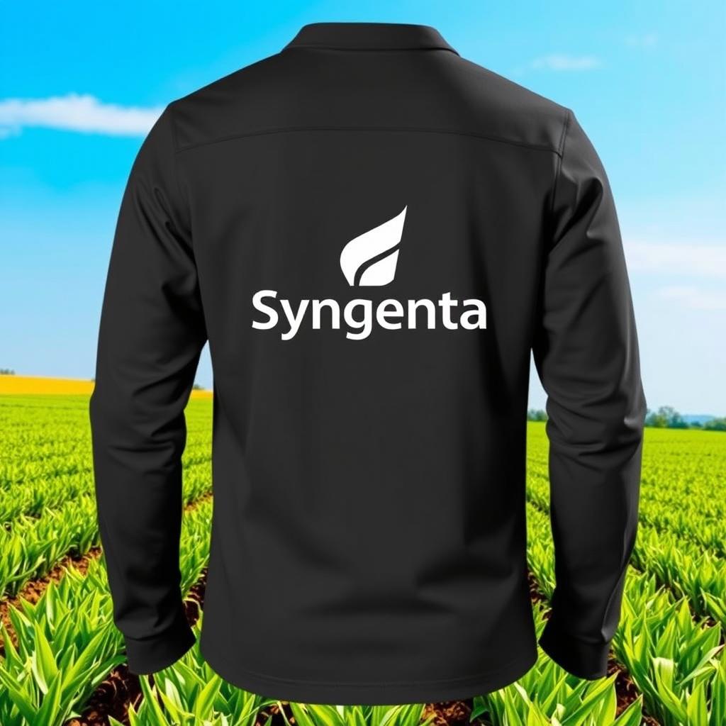 A stylish long-sleeve shirt with the "Syngenta" logo prominently displayed on the front