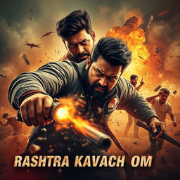 A dynamic and gripping artwork inspired by the 2022 Indian action thriller film "Rashtra Kavach Om"