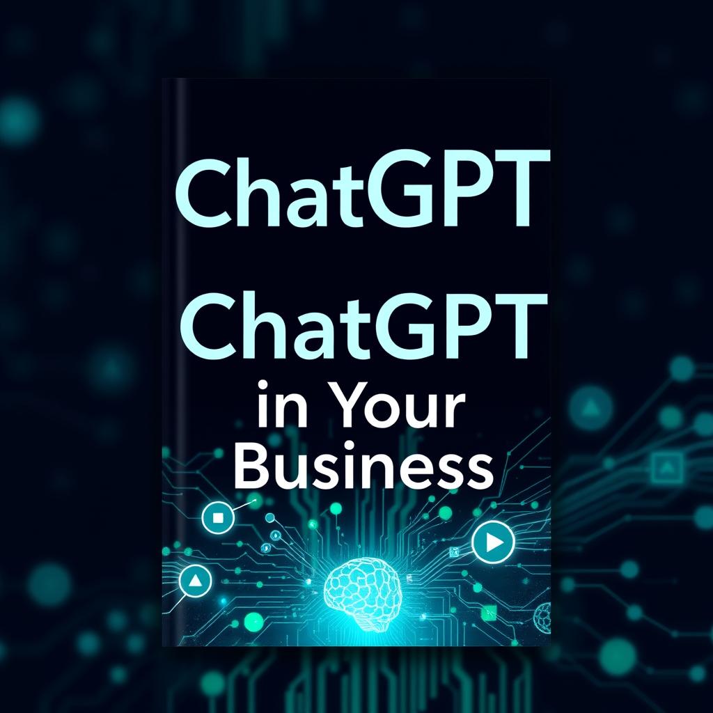 A book cover design featuring the integration of ChatGPT into a business