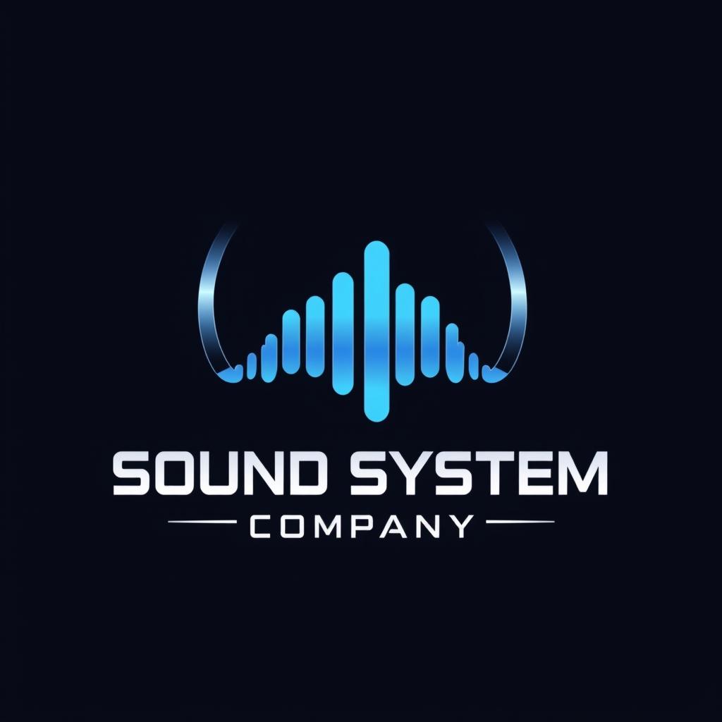 a sleek, modern logo design for a cutting-edge sound system company, featuring a stylized sound wave icon, with bold, futuristic typography