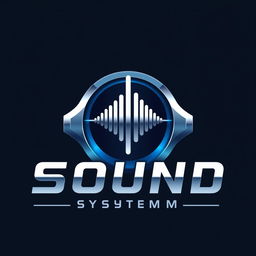 a sleek, modern logo design for a cutting-edge sound system company, featuring a stylized sound wave icon, with bold, futuristic typography