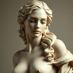 a stunning representation of feminine beauty, tastefully portrayed through elegant forms and graceful lines, capturing the essence of artful nudity in a classical style, evoking the timeless beauty seen in renowned art and sculptures