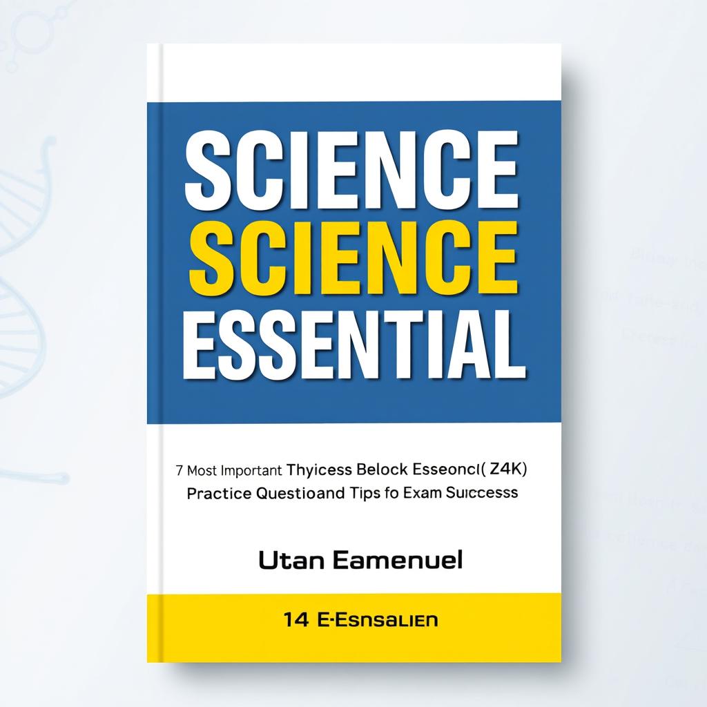 An A4-sized ebook cover design for a science book titled "SCIENCE ESSENTIAL"