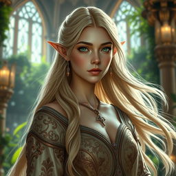 A beautiful and graceful half-elven woman of noble heritage