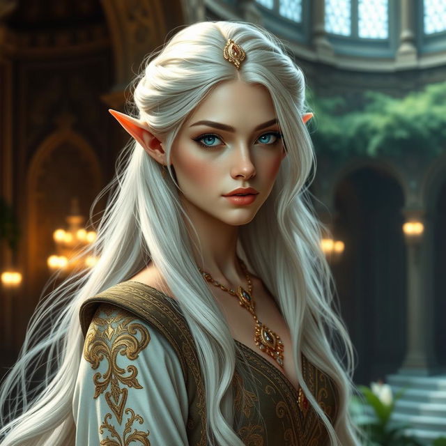 A beautiful and graceful half-elven woman of noble heritage