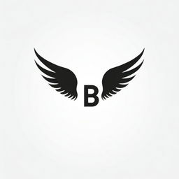 Logo with the letters 'N' and 'B' in the center, flanked by graceful black wings.