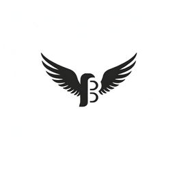 Logo with the letters 'N' and 'B' in the center, flanked by graceful black wings.