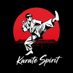 A dynamic and bold karate-themed t-shirt design