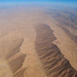 A breathtaking aerial view of the diverse terrains in Iran; showcasing mountains, deserts, cities, and historical landmarks.