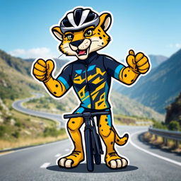 A dynamic and energetic mascot for a cycling group, featuring a sleek and aerodynamic design that embodies the spirit of speed and teamwork