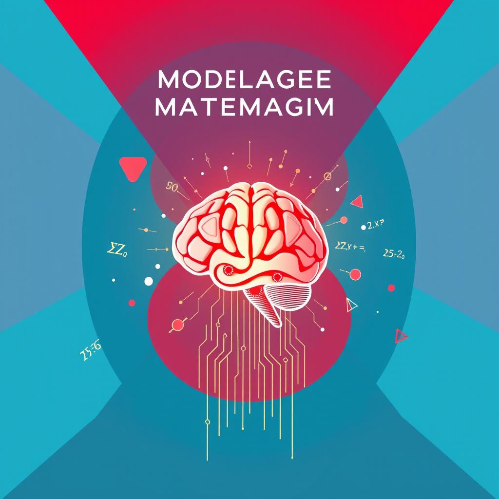 Capa ilustrada de um eBook com o título "Modelagem Matemática e o Desenvolvimento do Pensamento Matemático: O Norte Pioneiro Explorado Extramatematicamente", apresentando formas geométricas intrincadas e equações flutuando em um espaço digital