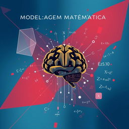 Capa ilustrada de um eBook com o título "Modelagem Matemática e o Desenvolvimento do Pensamento Matemático: O Norte Pioneiro Explorado Extramatematicamente", apresentando formas geométricas intrincadas e equações flutuando em um espaço digital