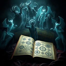 An elaborate and mystical depiction inspired by the '72 Demônios da Clavícula de Salomão' (72 Demons of the Lesser Key of Solomon)