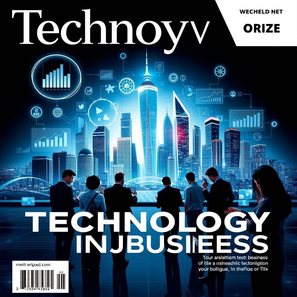 Magazine cover featuring the theme 'Technology in Business'