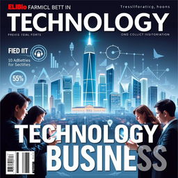 Magazine cover featuring the theme 'Technology in Business'