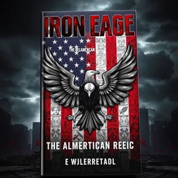 A striking book cover for 'Iron Eagle: The New American Reich', featuring a dark, foreboding atmosphere