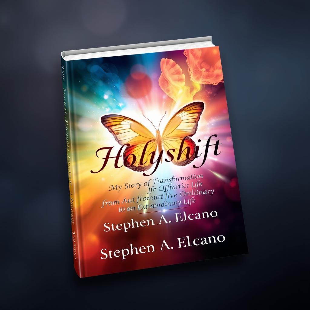 A captivating book cover for 'Holyshift: My Story of Transformation from an Ordinary to an Extraordinary Life' by Stephen A Elcano