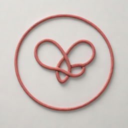 A symbol with intertwined hearts representing love, surrounded by a circular line conveying unity and family.