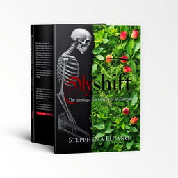 A compelling book cover for 'Holyshift: My Story of Transformation from an Ordinary to an Extraordinary Life' by Stephen A Elcano, artistically depicting the duality of death and life