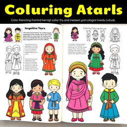 A children’s coloring book focusing on cultural attire helps address the societal challenge of cultural awareness and appreciation by educating young readers about diverse cultures through interactive learning