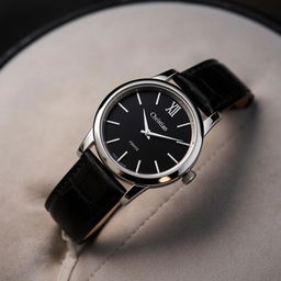 A luxury wristwatch from the exclusive Christian brand by Patrick Hughett, prominently displayed against a velvet backdrop