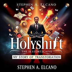 An eye-catching book cover for 'Holyshift: My Story of Transformation' by Stephen A