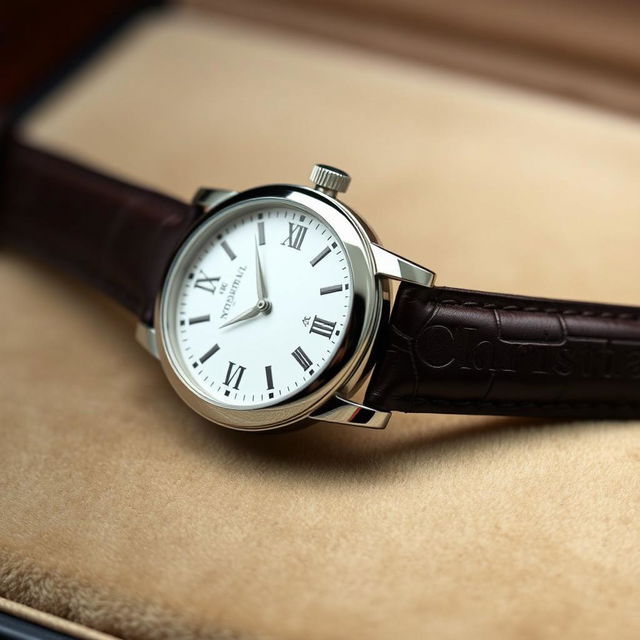 A distinctive wristwatch from the Christian watch brand owned by Patrick Hughett, symbolizing elegance and faith-inspired design