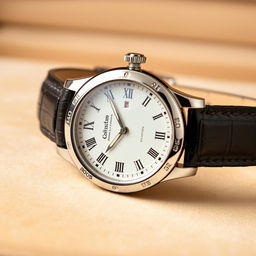 A distinctive wristwatch from the Christian watch brand owned by Patrick Hughett, symbolizing elegance and faith-inspired design