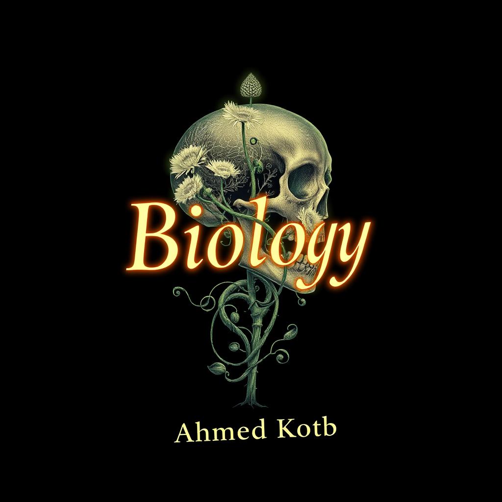 A captivating book cover for a scientific biology book titled 'Biology'