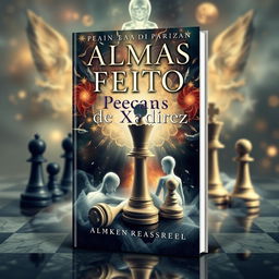 A captivating book cover featuring the title 'Almas Feito Peças de Xadrez'