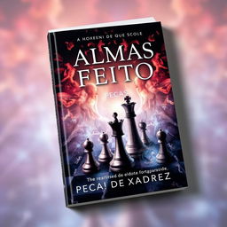 A captivating book cover featuring the title 'Almas Feito Peças de Xadrez'