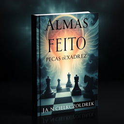 A striking book cover titled 'Almas Feito Peças de Xadrez'