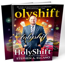 A compelling book cover for 'Holyshift: My Story of Transformation from an Ordinary to an Extraordinary Life' by Stephen A