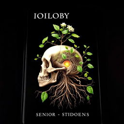 A captivating book cover for a scientific biology book aimed at senior students, featuring a central theme of curiosity and excitement