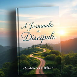 A captivating book cover design for a book titled 'A Jornada do Discípulo - Meditações diárias'