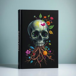 A captivating book cover for a scientific biology book aimed at senior students, predominantly in black to provide a dramatic and sophisticated backdrop