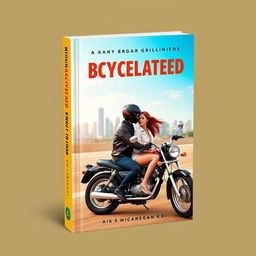 3D book cover featuring a motorcyclist and his girlfriend sitting together