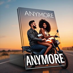 3D book cover featuring a title 'ANYMORE' at the top