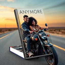 3D book cover featuring a title 'ANYMORE' at the top