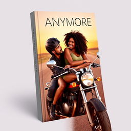 3D book cover featuring a title 'ANYMORE' at the top