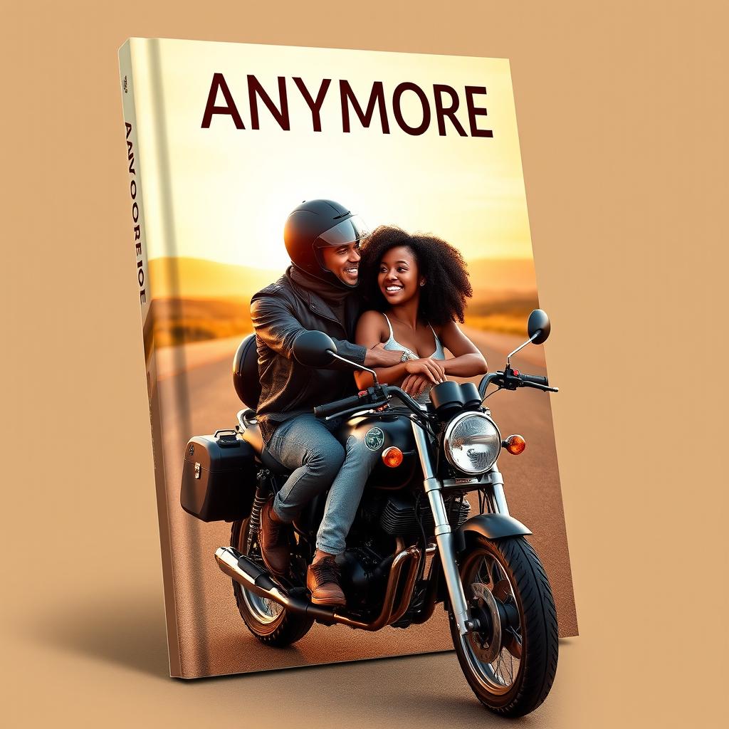 3D book cover featuring a title 'ANYMORE' at the top