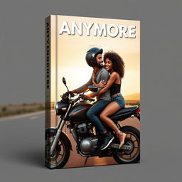 3D book cover featuring a title 'ANYMORE' at the top