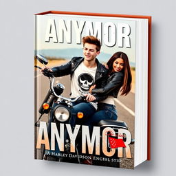 3D book cover featuring a title 'ANYMORE' at the top in attractive lettering